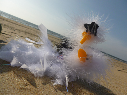 ...beim Shooting am Strand